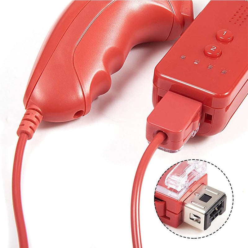 Tevodo Wii Nunchuck Controller, 2 Packs Nunchuck Joystick Compatible with Wii Wii U console(Red and Blue) - Image 4